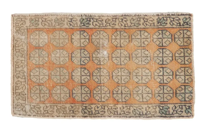 1.5×2.5 Vintage Distressed Fragment Oushak Rug Mat