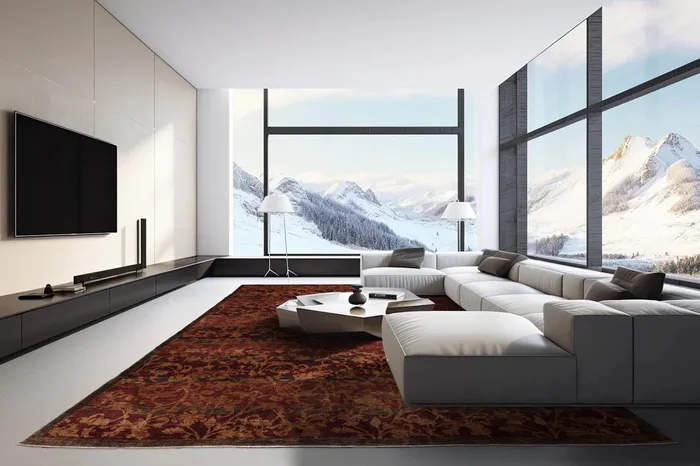 10×14 Rust Hand Knotted 100% Wool Peshawar Transitional Oriental Area Rug