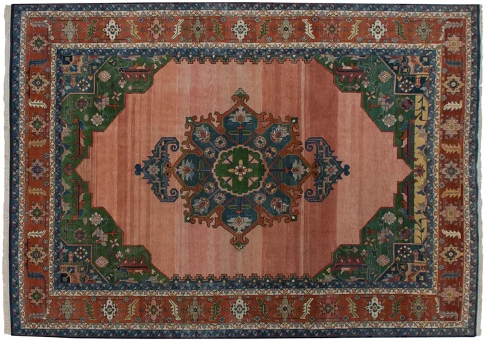 10×14 Vintage Indian Serapi Design Carpet