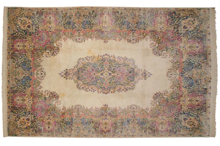 10×15.5 Vintage Kerman Carpet