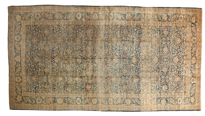 10.5×19.5 Vintage Distressed Tea Washed Meshed Carpet