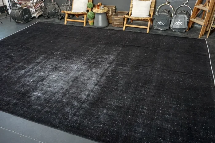 10’6 x 15’ Classic Vintage Mahal Rug Black Overdyed Carpet 1970’s SB ‘3551