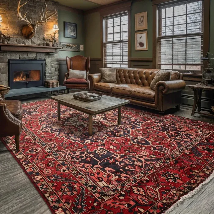 10′ 5”x11′ 10” Rust, Ivory Hand Knotted 100% Wool Bhakhtiari Traditional Oriental Area Rug