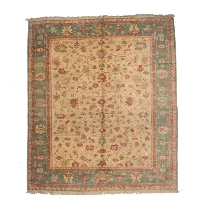 12′ 3″ x 14′ 2″ (12×14) Turkish Oushak Wool Rug #004866