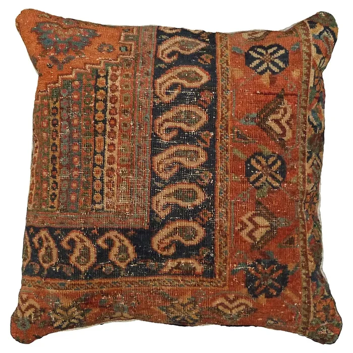 17″ x 17″ x .5″ Antique Pillow Collection Afshar Wool Pillow #015619