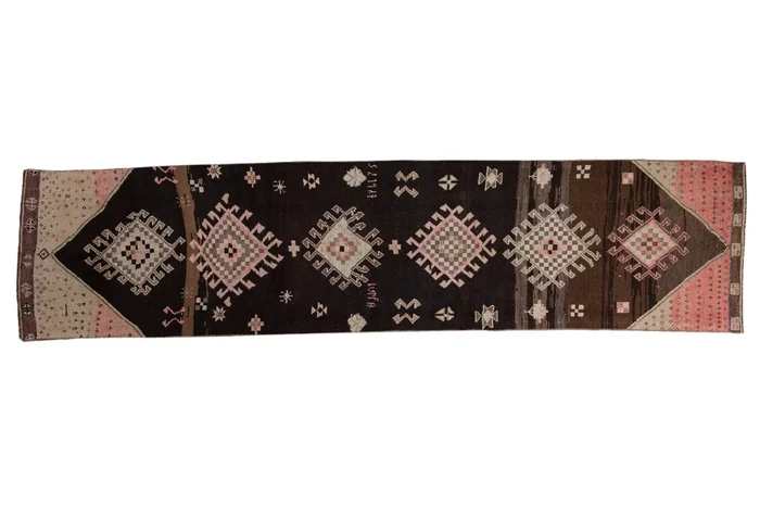 2.5×11.5 Vintage Distressed Fragment Kars Rug Runner