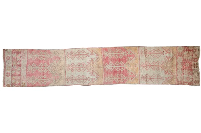 2.5×13.5 Vintage Distressed Fragment Oushak Rug Runner