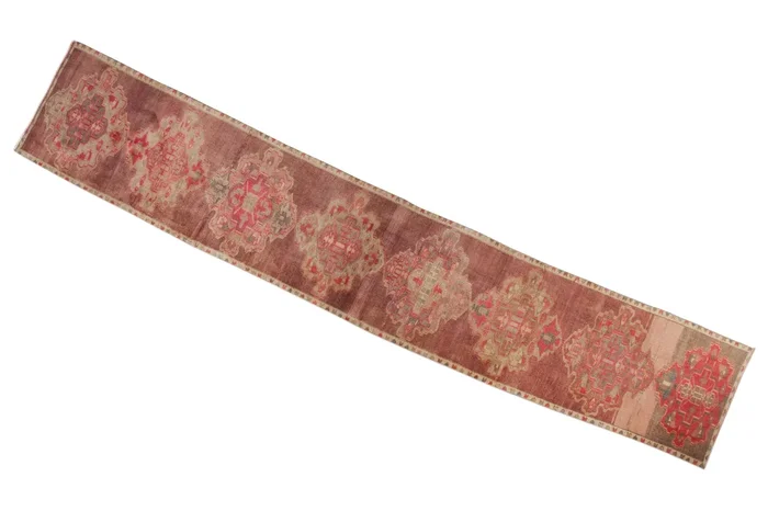 2.5×15.5 Vintage Distressed Fragment Oushak Rug Runner