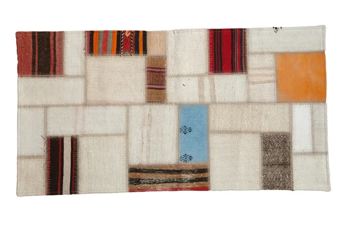 2.5×5 Vintage Turkish Patchwork Design Rug Runner