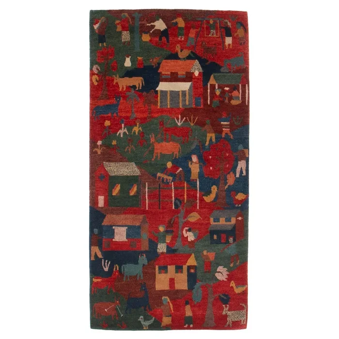 2′ 0″ x 4′ 1″ (02×04) Afghan Village Wool Rug #018212