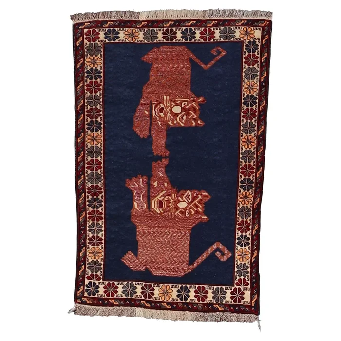 2′ 10″ x 4′ 3″ (03×04) Afghan Baluch Wool Rug #008275