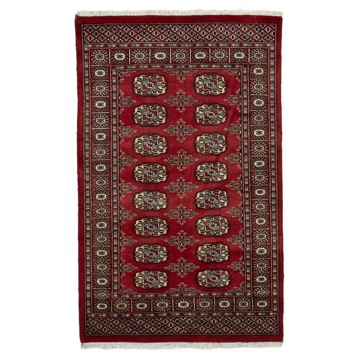 2′ 7″ x 4′ 1″ (03×04) Pakistani Bokhara Wool Rug #016323