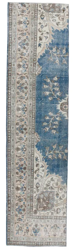 2′ x 10′ Blue Turkish Vintage Runner Rug – 18581