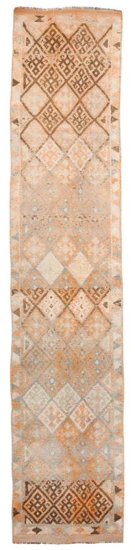 2′ x 12′ Brown Turkish Vintage Herki Runner Rug – 6110