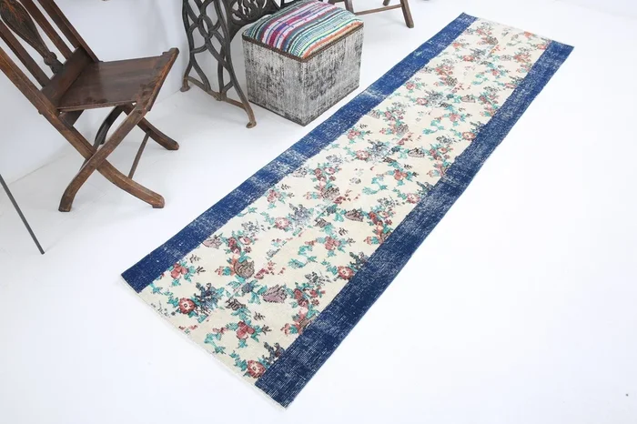 2′ x 9′ Blue Turkish Vintage Runner Rug – 6326