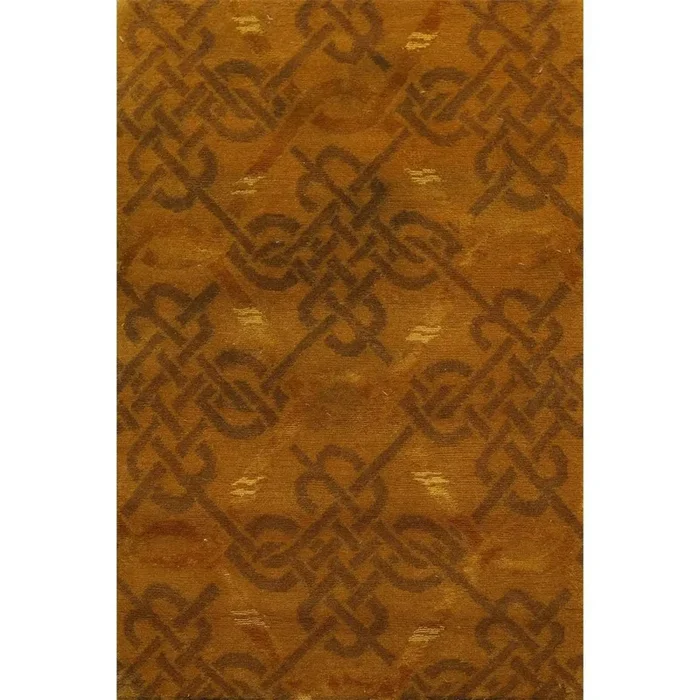 2’x3’ Hand Knotted Wool & Silk Transitional Tibetan Oriental Area rug Gold