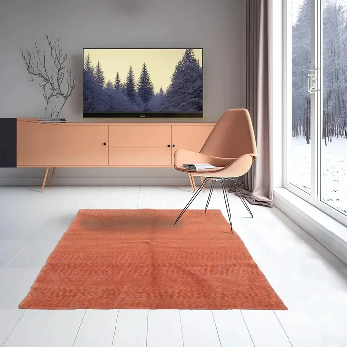 3×5 Muted Coral Hand Knotted Tibetan 100% Wool Michaelian & Kohlberg Modern & Contemporary Oriental Area Rug