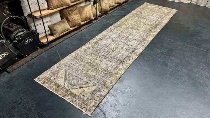 3’3 x 13’5 Classic Vintage Runner Muted Blue, Gray, Brown & Beige ‘5597