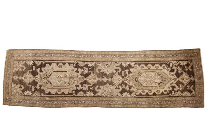 3.5×12 Vintage Distressed Hamadan Rug Runner