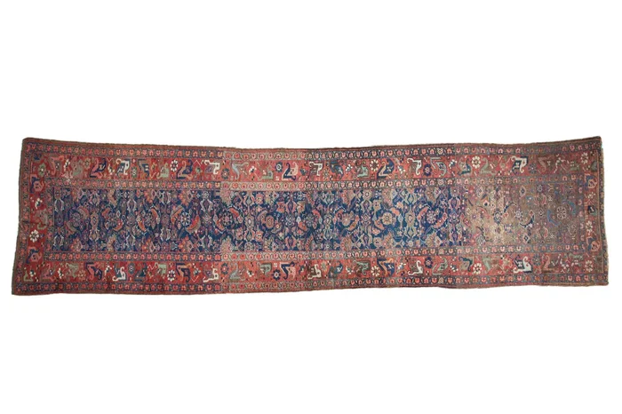 3.5×14 Antique Kurdish Bidjar Rug Runner