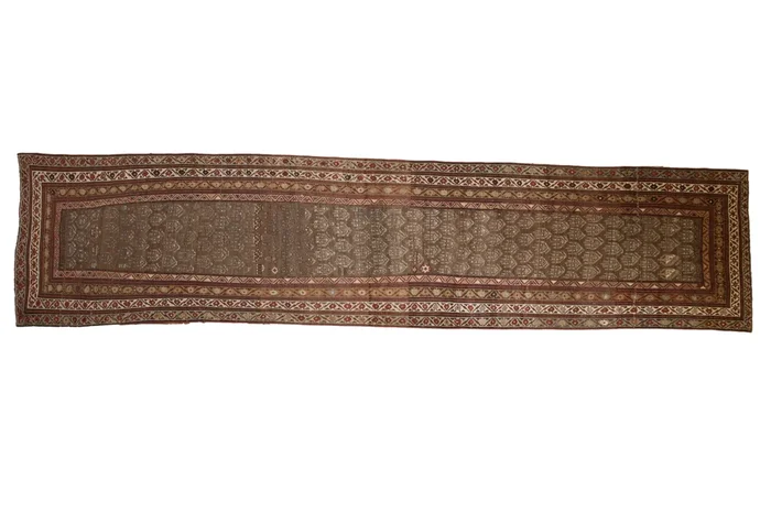 3.5×15 Vintage Distressed Kurdish Rug Runner