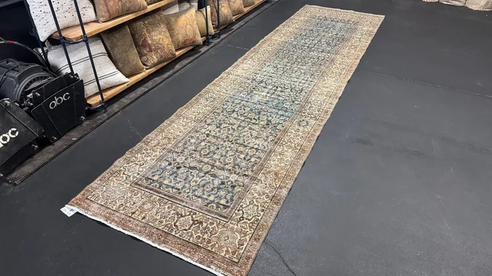 3’5 x 13’3 Classic Vintage Runner Muted Blue, Beige & Brown ‘5516