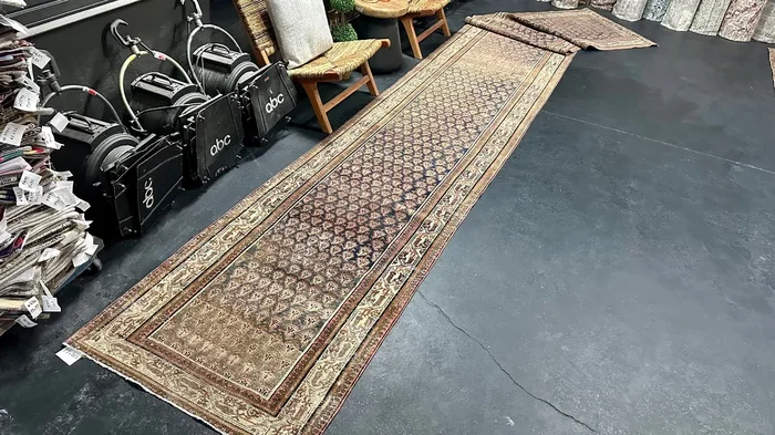 3’5 x 20’5 Classic Antique Runner Muted Blue-Black, Gray & Copper ‘5343