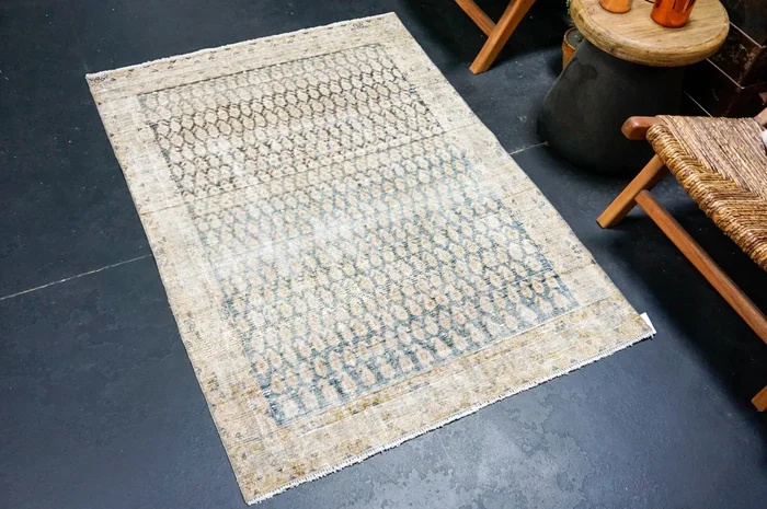 3’5 x 4’10 Classic Antique Rug Muted Blue + Beige SB ‘5034