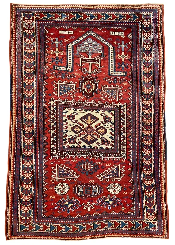 3’7″x5’5″ Kazak Prayer Rug