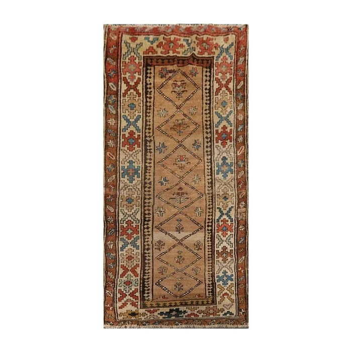 3’9″ x 7’10” Antique Hand Knotted 100% Wool Melayaar Oriental Area Rug Caramel
