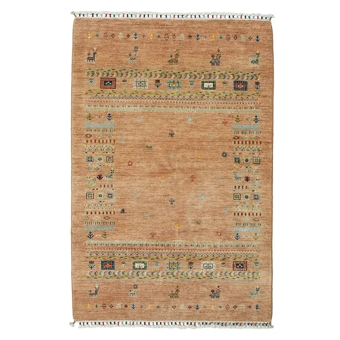 3′ 11″ x 5′ 10″ (04×06) Pakistani Bohemian Wool Rug #016368