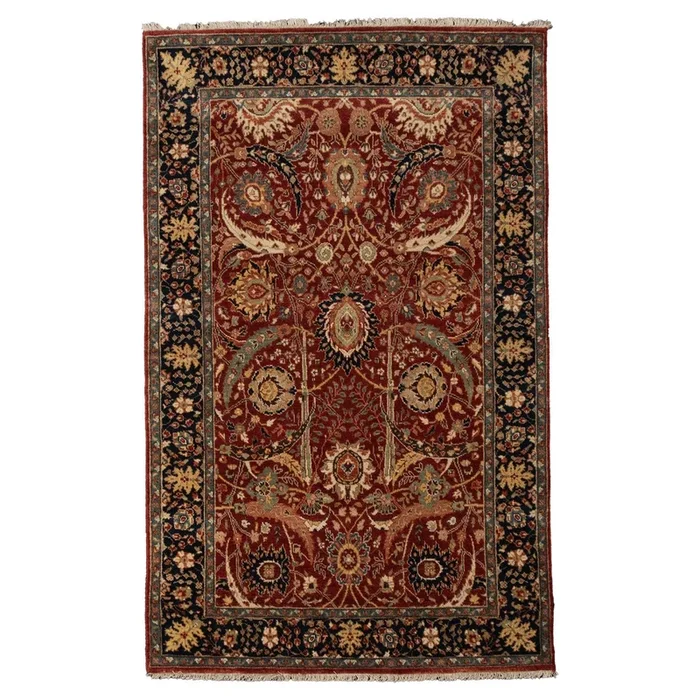 3′ 11″ x 6′ 3″ (04×06) Khanna Collection KH-1112RDBK Wool Rug #016148