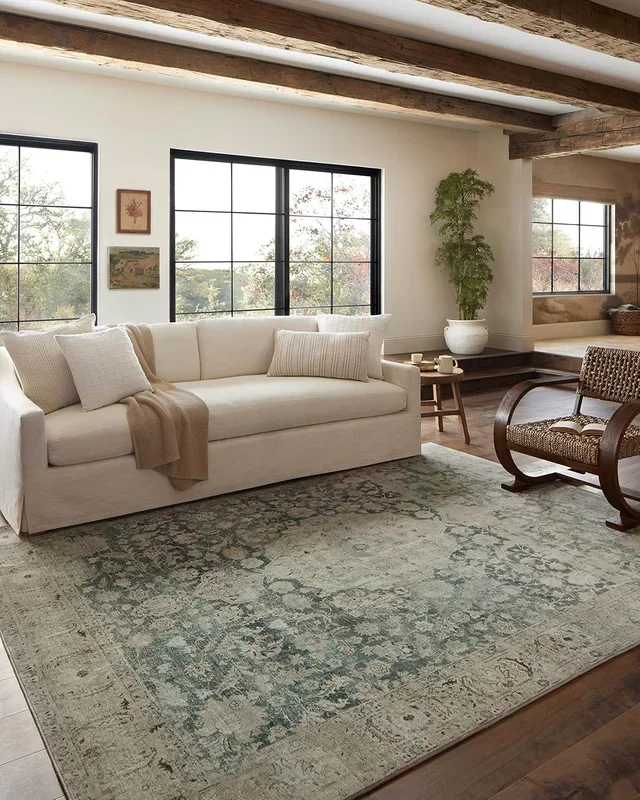 3′-6″ x 5′-6″ Washable Jade/Sand Accent Rug by Loloi