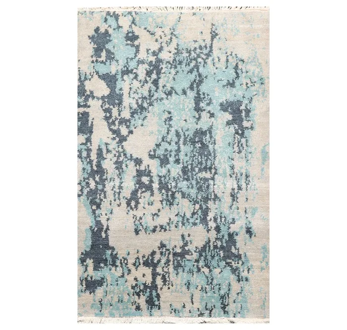 3′ x 4’10” Hand Knotted Tibetan Wool Hip Designer Modern Oriental Area Rug Beige