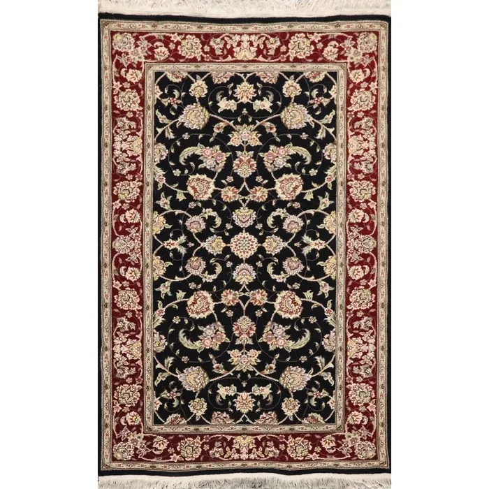 3′ x 5′ Hand Knotted 100% Wool Sino Persian 300 KPSI Oriental Area Rug Black