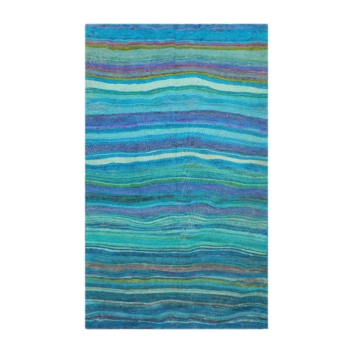 3′ x 5′ Vintage Hand Woven Silk Turkish Kilim Oriental Area Rug Turquoise