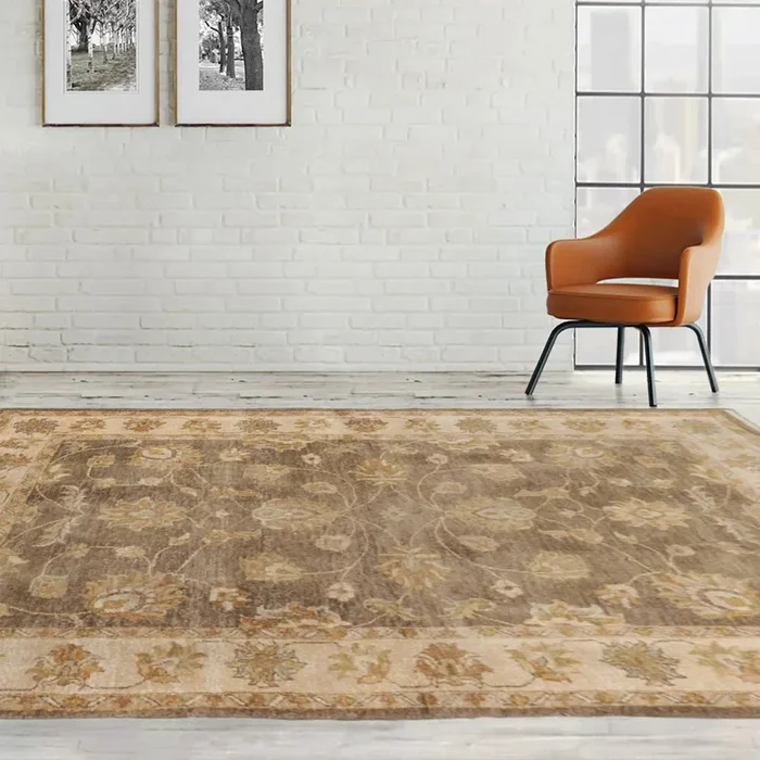 4×6 Moss Hand Knotted Agra Traditional Floral Wool Oriental Area Rug