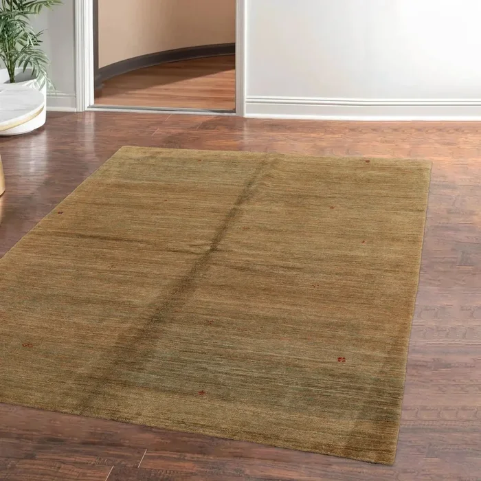 4×6 Moss, Red Hand Knotted Tibetan 100% Wool Swiss Wash Michaelian & Kohlberg Contemporary Oriental Area Rug