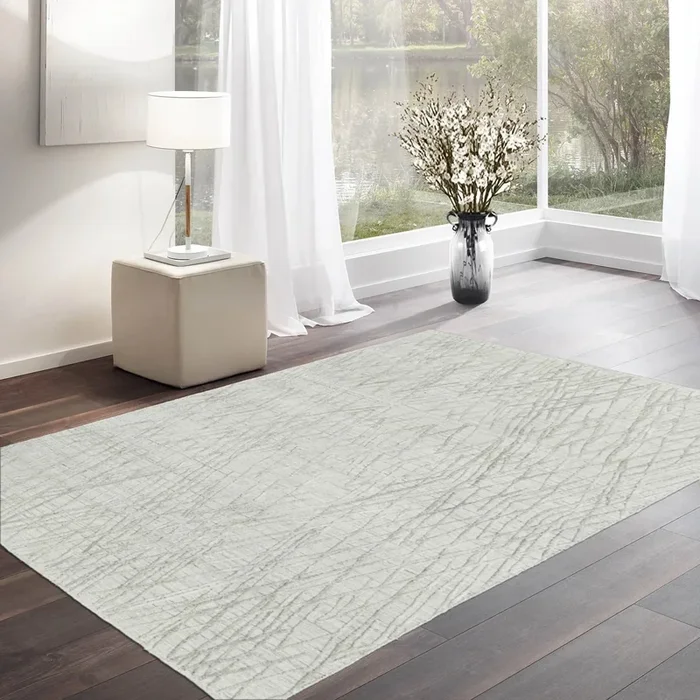 4×6 Tone On Tone Gray LoomBloom Hand Knotted Modern & Contemporary Textured Tibetan 100% Wool Oriental Area Rug