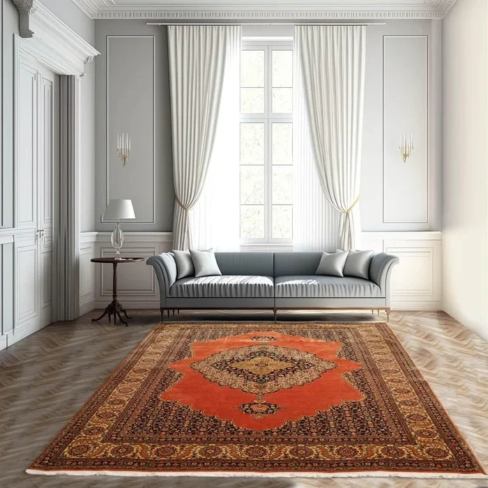 4’6″ x 9’7″ Vintage Hand Knotted Traditional Wool 200 KPSI Area Rug Antique Rose