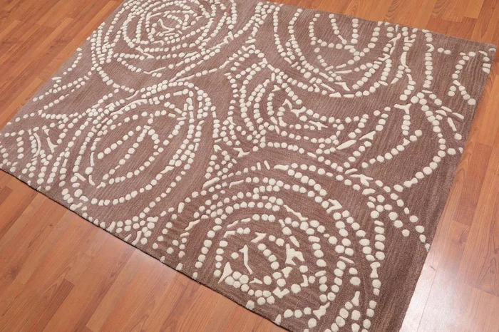 4’8″ x 6’7″ Handmade 100% Wool Traditional Oriental Area rug Beige