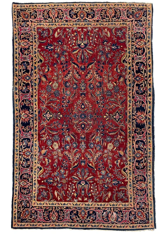 4’2″x6’7″ “Painted” Kashan