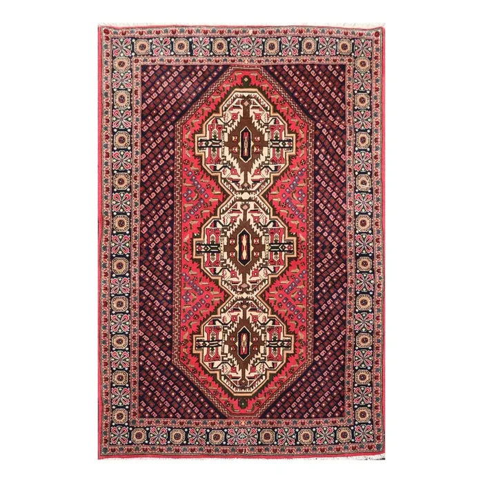 4’5″ x 6’11” Hand Knotted Traditional 100% Wool Tribal Oriental Area Rug Rose