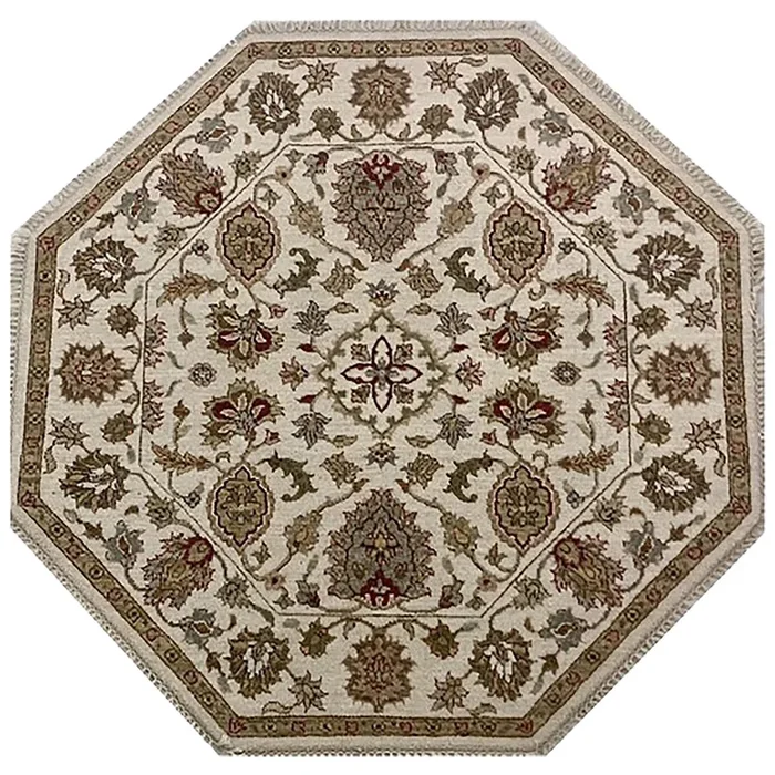 4′ 1″ x 4′ 0″ (04×04) Ziegler Collection Ze85iviv Wool Rug #014527
