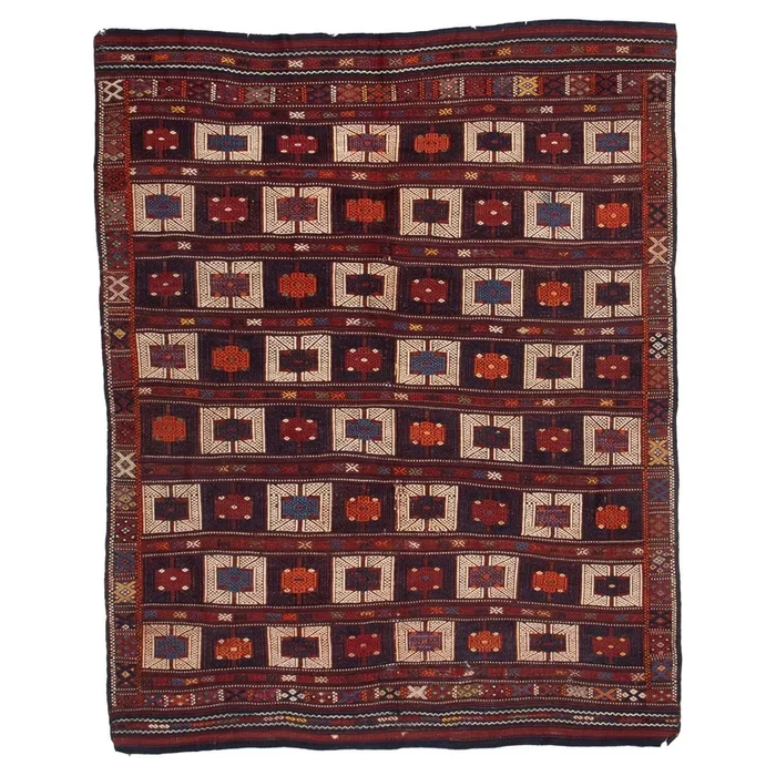 4′ 11″ x 6′ 3″ (05×06) Verneh Panel Soumak Multi/Red (DP) #015609