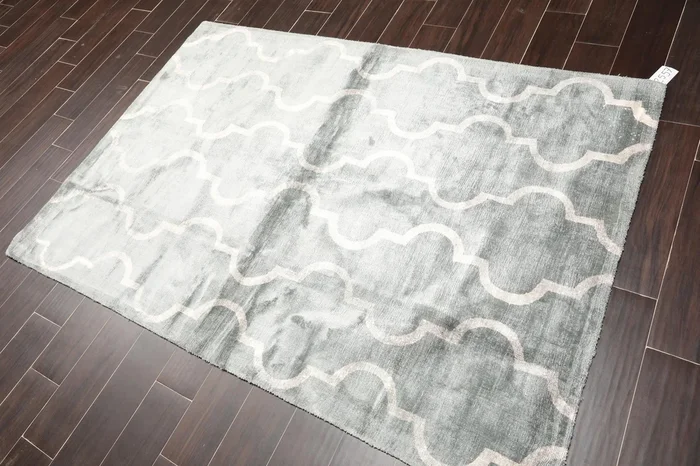 4′ 6”x6′ 6” Oriental Area Rug Hand Tufted Viscose 100% Contemporary
