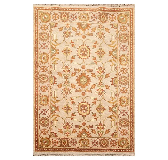 4′ x 5’11” Hand Knotted 100% Wool Oushak Traditional Area Rug Taupe, Beige