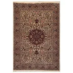 4′ x 6′ Hand Knotted 100% Wool 16/18 Pak Persian 300 KPSI Area Rug Ivory