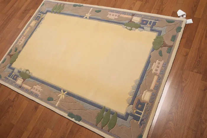 4′ x 6′ Handmade 100% wool Plus Pile area rug Vanilla