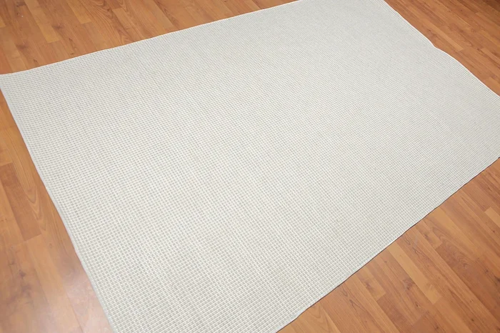 4′ x 6′ Handmade Textured Geometric 100% Wool Flat Pile Area Rug 4 x 6 Beige
